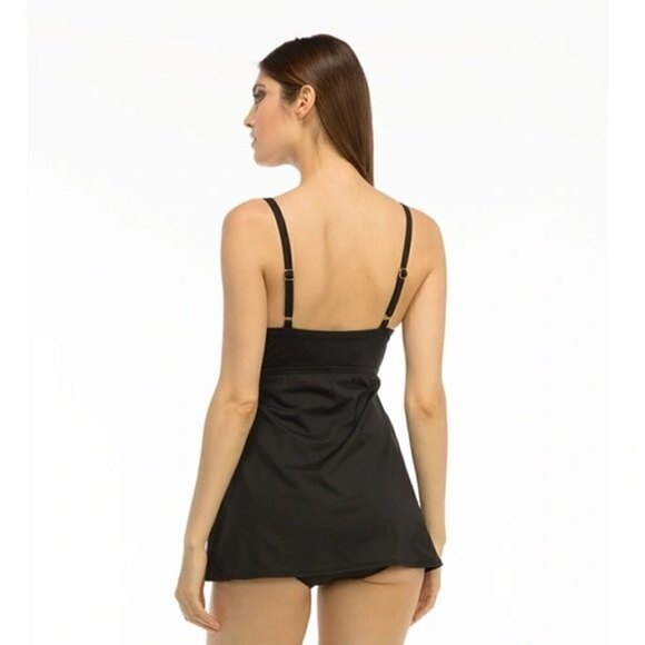 Coco Reef Black Tankini One Piece Swimsuit Swimdress 32D - Picture 3 of 13